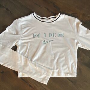 Nike White Long Sleeve Top with Black Trim